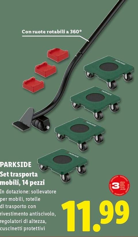 Parkside - Set Trasporta Mobili/14 Pezzi