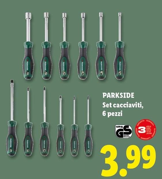 Parkside - Set Cacciaviti, 6 Pezzi