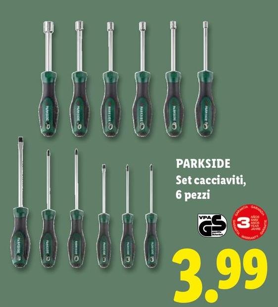 Parkside - Set Cacciaviti, 6 Pezzi