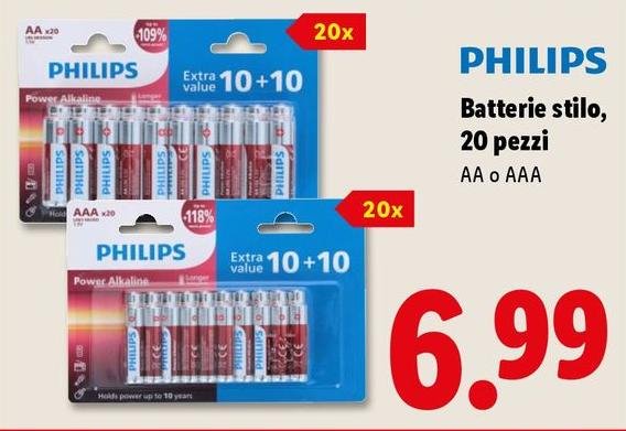 Philips - Batterie Stilo, 20 Pezzi