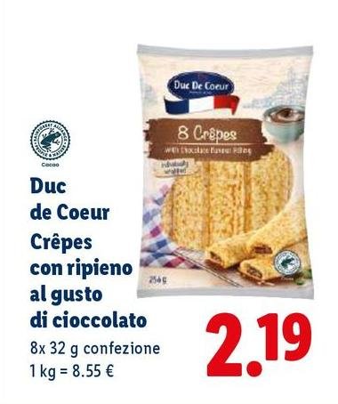 Duc De Coeur - Crêpes Con Ripieno Al Gusto Di Cioccolato