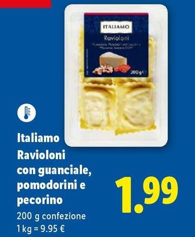 Italiamo - Ravioloni Con Guanciale, Pomodorini E Pecorino