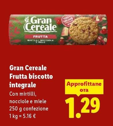 Miele - Gran Cereale Frutta Biscotto Integrale
