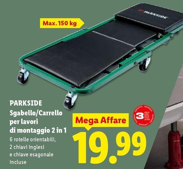 Max - Sgabello/Carrello Per Lavori Di Montaggio 2 In 1