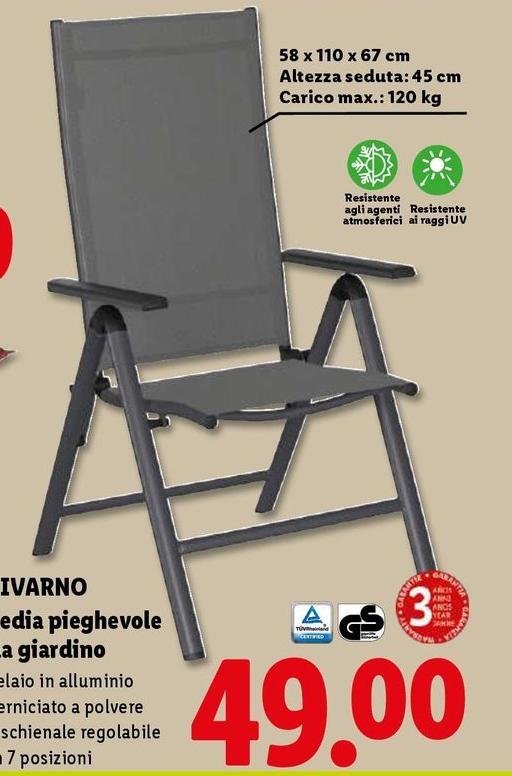 Max - Sedia Pieghevole A Giardino