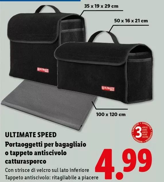 Ultimate Speed - Portaoggetti Per Bagagliaio O Tappeto Antiscivolo Catturasporco