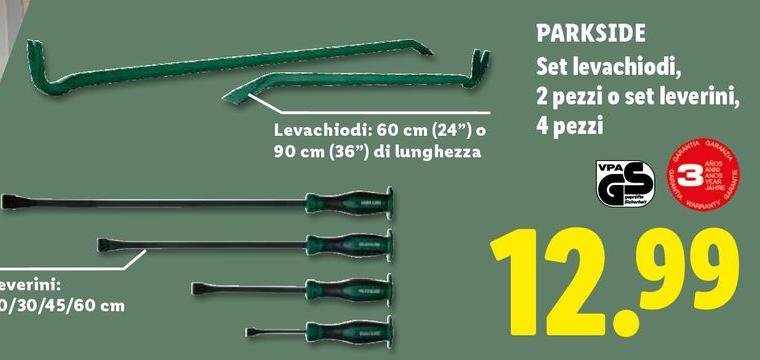 Parkside - Set Levachiodi, 2 Pezzi O Set Leverini, 4 Pezzi