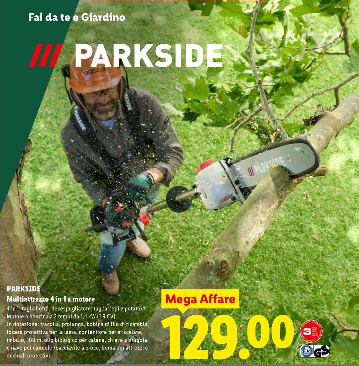 Parkside - Multiattrezzo 4 In 1 A Motore
