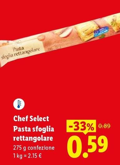 Chef Select - Pasta Sfoglia Rettangolare