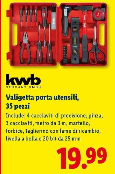 Kwb - Valigetta Porta Utensili, 35 Pezzi