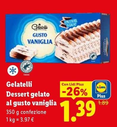 Gelatelli - Dessert Gelato Al Gusto Vaniglia