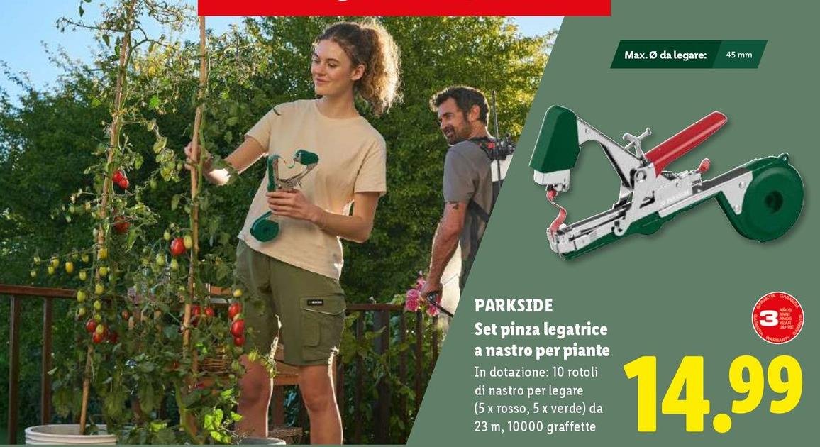 Parkside - Set Pinza Legatrice A Nastro Per Piante