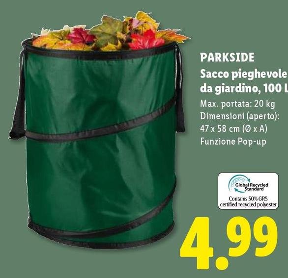 Parkside - Sacco Pieghevole Da Giardino