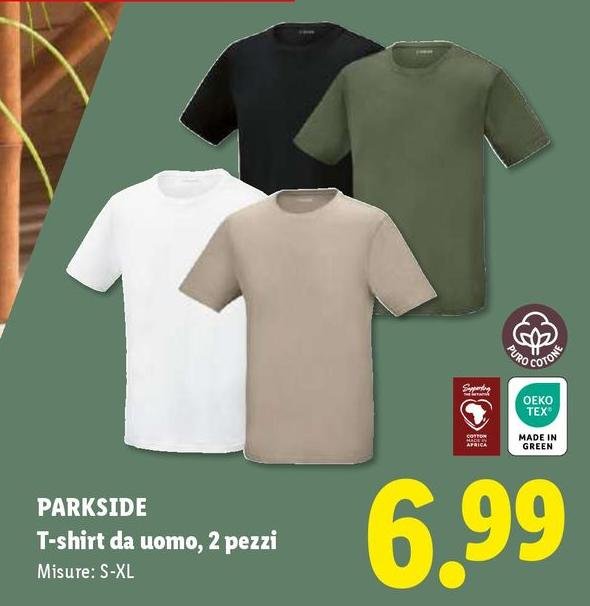 Parkside - T-Shirt Da Uomo, 2 Pezzi
