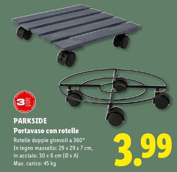 Parkside - Portavaso Con Rotelle