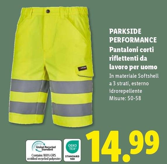 Parkside Performance - Pantaloni Corti Riflettenti Da Lavoro Per Uomo