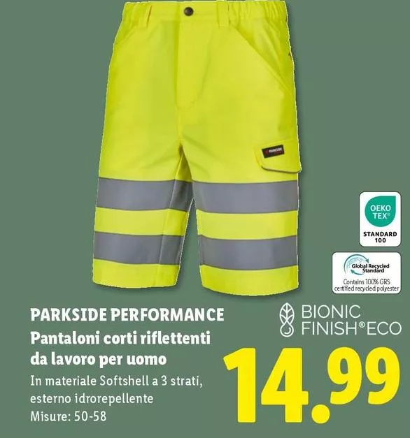 Parkside Performance - Pantaloni Corti Riflettenti Da Lavoro Per Uomo