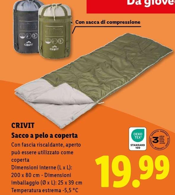Crivit - Sacco A Pelo A Coperta