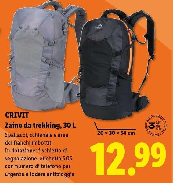 Crivit - Zaino Da Trekking, 30 L