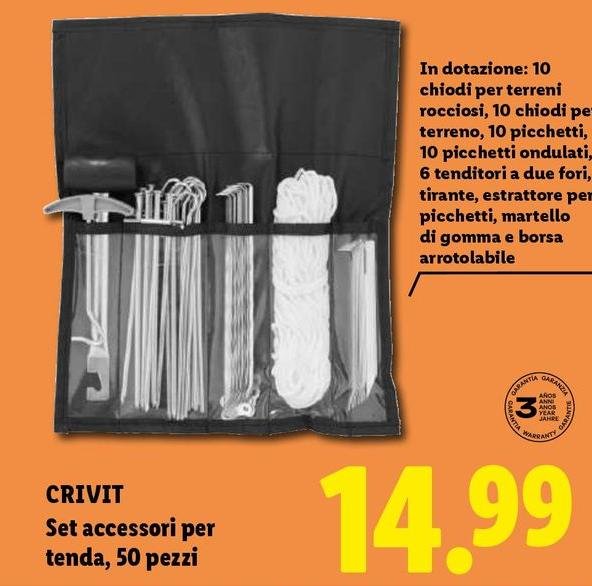 Crivit - Set Accessori Per Tenda, 50 Pezzi