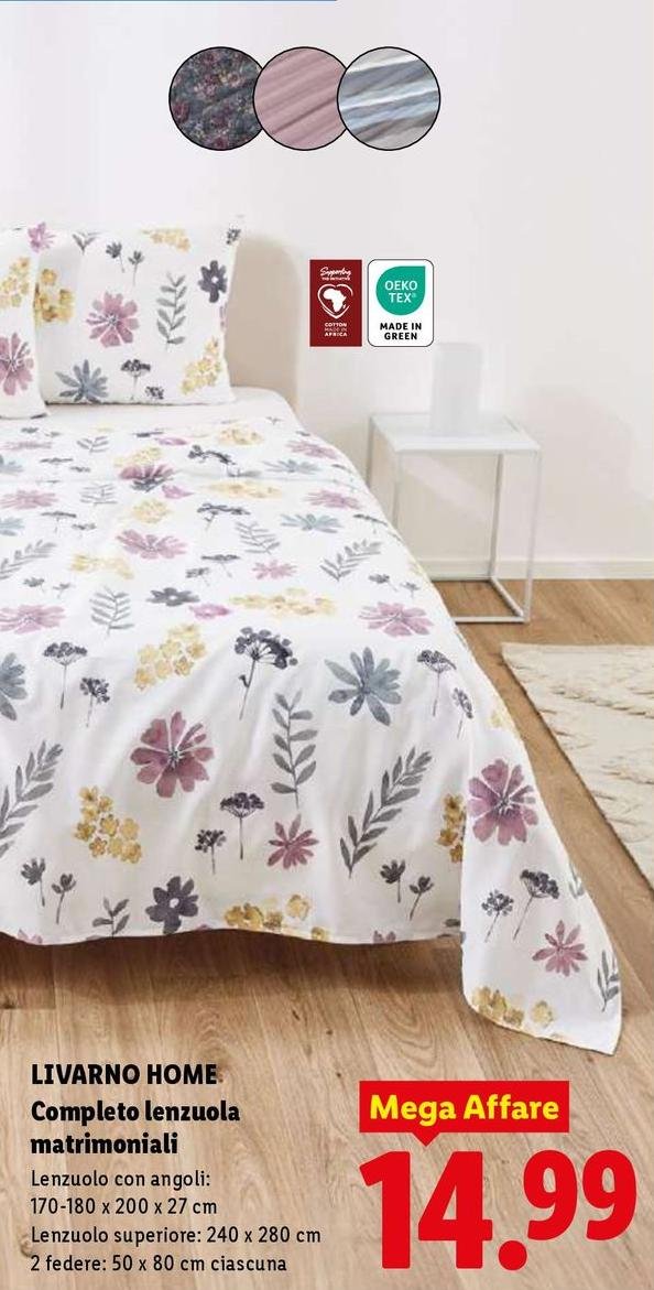 Livarno Home - Completo Lenzuola Matrimoniali