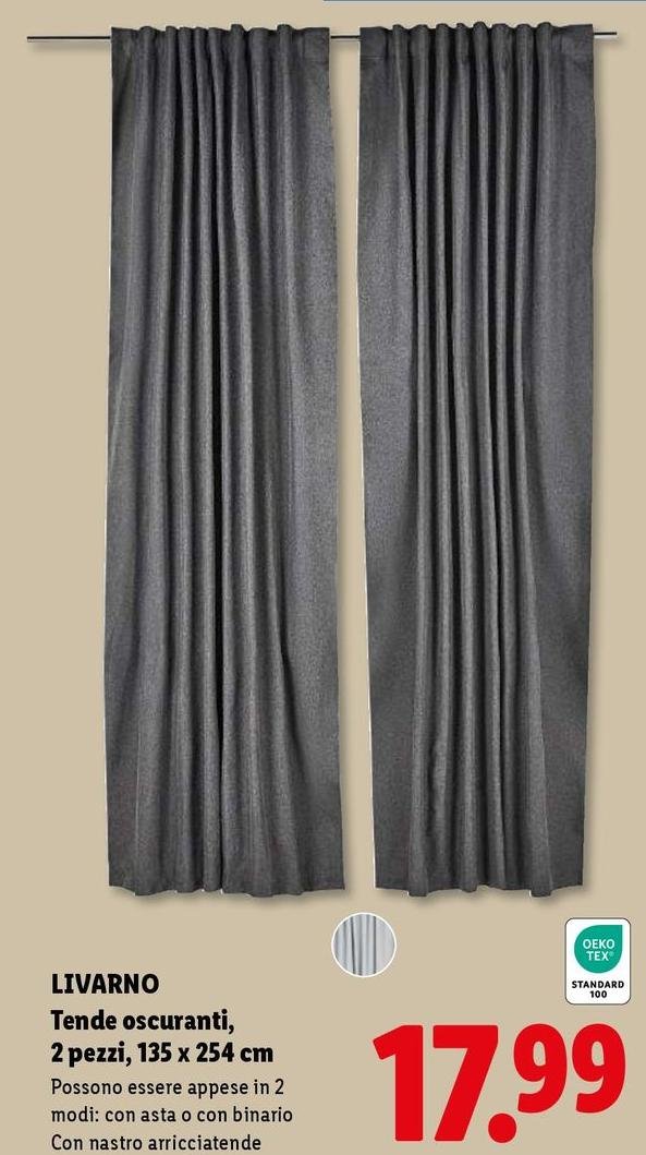 Livarno - Tende Oscuranti, 2 Pezzi, 135 X 24 Cm