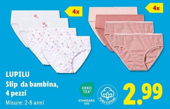 Lupilu - Slip Da Bambina, 4 Pezzi