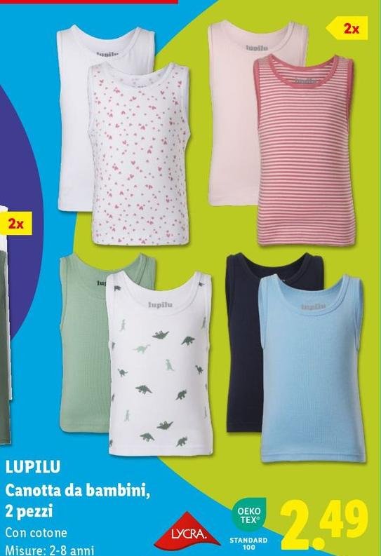 Lupilu - Canotta Da Bambini, 2 Pezzi