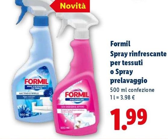 Formil - Spray Rinfrescante Per Tessuti O Spray Prelavaggio