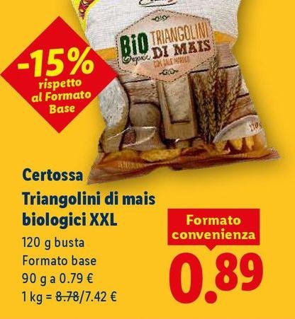 Certossa - Triangolini Di Mais Biologici Xxl