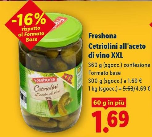 Freshona - Cetriolini All'Aceto Di Vino Xxl