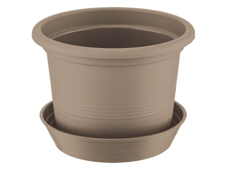 Vaso per piante con sottovaso, 15 cm