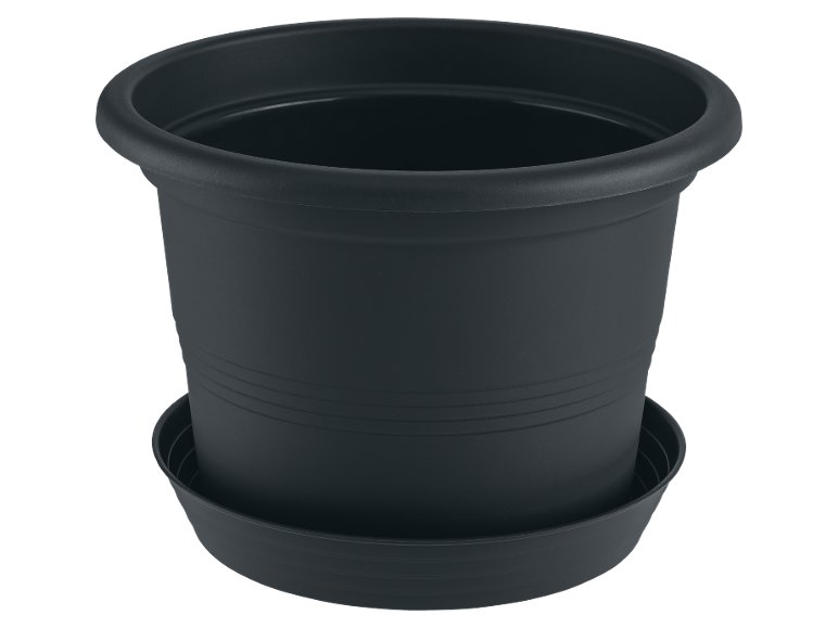 Vaso per piante con sottovaso, 28 cm