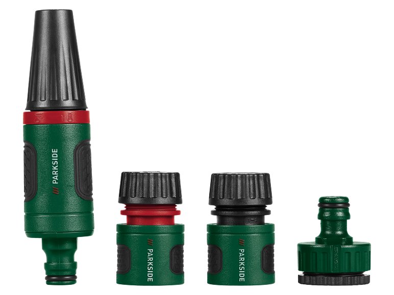 Connettori, set pistola o set doccetta con connettori per irrigazione, 3 o 4 pezzi