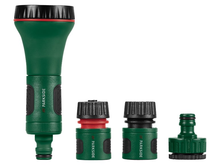 Connettori, set pistola o set doccetta con connettori per irrigazione, 3 o 4 pezzi