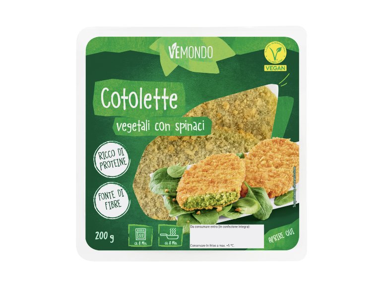 Cotolette vegetali con spinaci