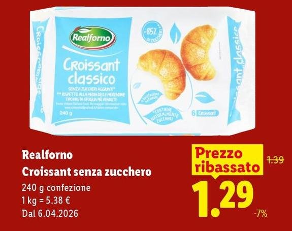 Realforno - Croissant Senza Zucchero