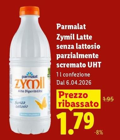 Parmalat - Zymil Latte Senza Lattosio Parzialmente Scremato UHT