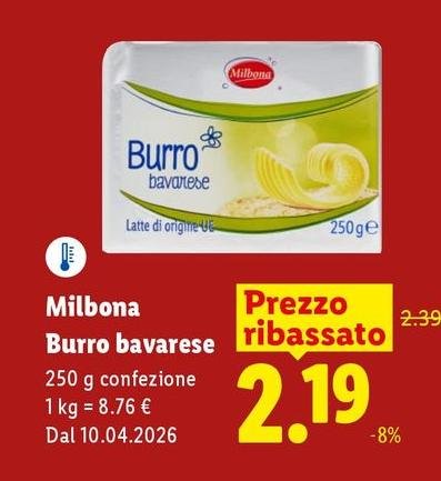 Milbona - Burro Bavarese