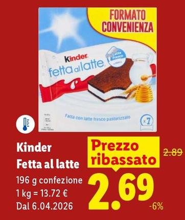 Kinder - Fetta Al Latte