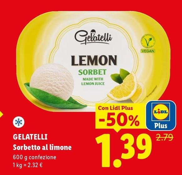 Gelatelli - Sorbetto Al Limone