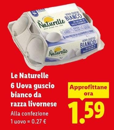 Le Naturelle - 6 Uova Guscio Bianco Da Razza Livornese