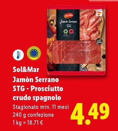Sol & Mar - Jamon Serrano STG/Prosciutto Crudo Spagnolo