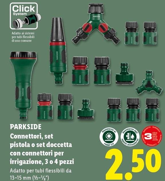 Parkside - Connettori/Set Pistola O Set Docetta Con Connettori Per Irrigazione