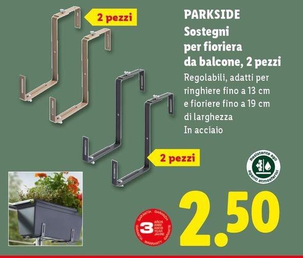 Parkside - Sostegni Per Fioriera Da Balcone