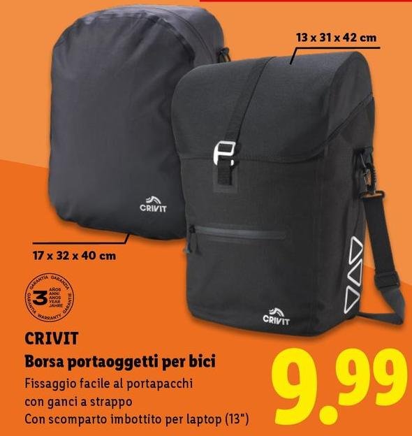 Crivit - Borsa Portaoggetti Per Bici