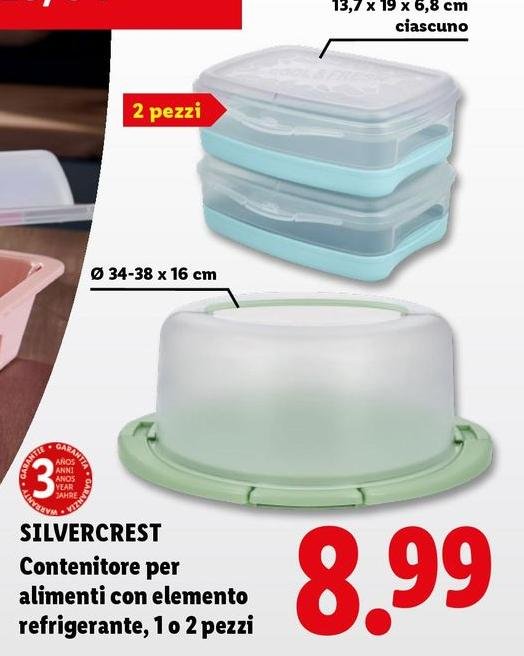 Silvercrest - Contenitore Per Alimenti Con Elemento Refrigerate, 1 O 2 Pezzi