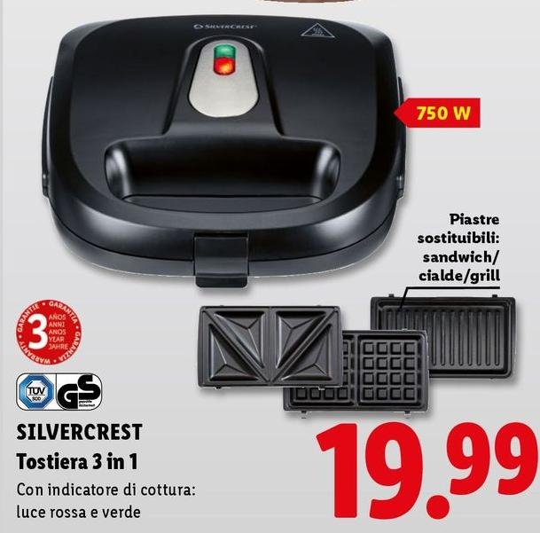 Silvercrest - Tostiera 3 In 1