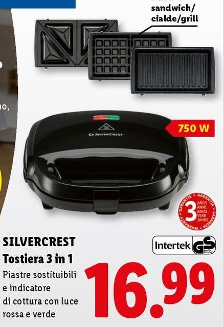 Silvercrest - Tostiera 3 In 1