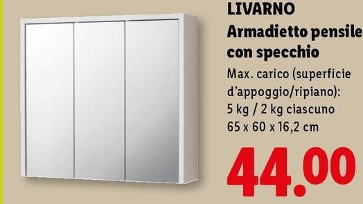 Livarno - Armadietto Pensile Con Specchio